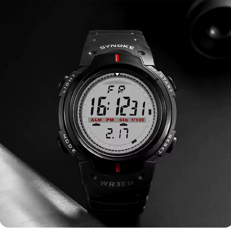 Synoke Digitaluhr, Schwarz, Kunststoff, Herren, Wasserdicht - Bild 5