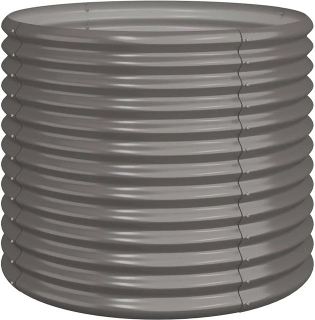 vidaXL Pflanzkübel aus pulverbeschichtetem Stahl in Grau, B/T/H: 80 x 80 x 68 cm - Bild 1