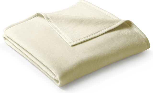 Wohndecke UNICOLOUR in Beige aus Fleece-Material, B/B/H: 200 x 150 cm - Bild 1