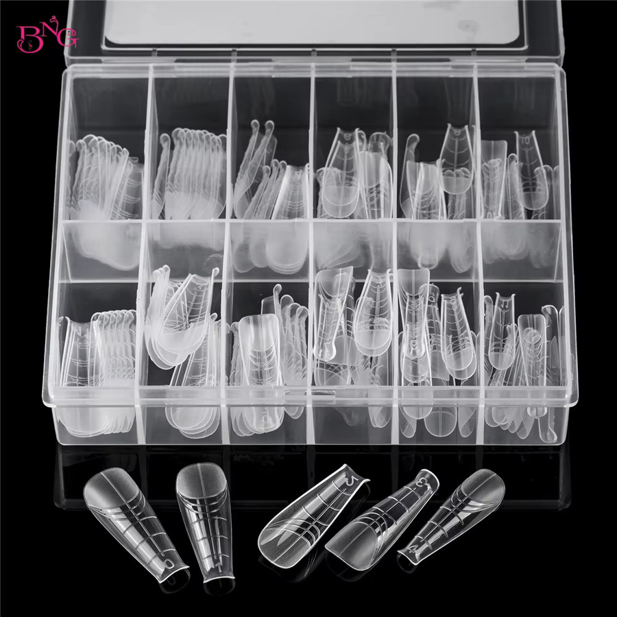 BNG Dual-Nagelformen für Poly-Verlängerungsgel, 140 Stück, transparent - Bild 3