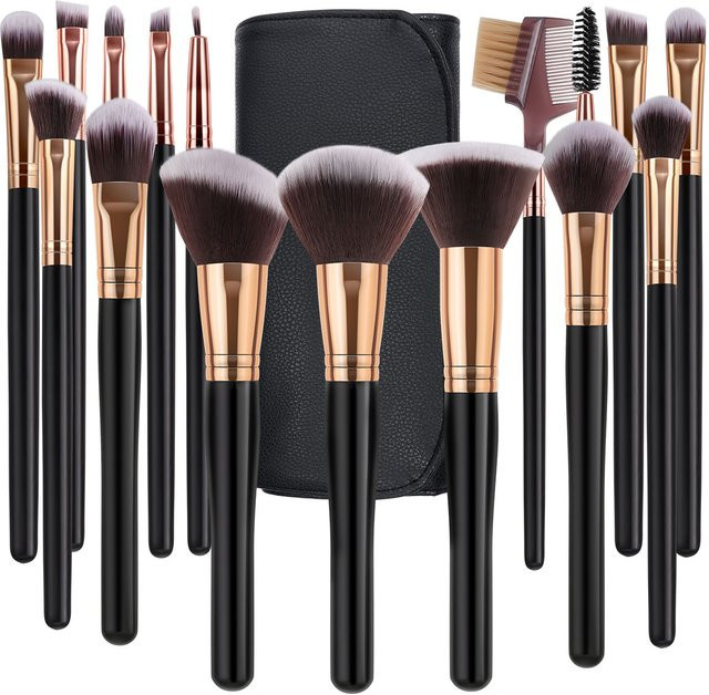 RUNTOIN Make-up Pinsel Set, 16 Stück, Schwarz, Unisex - Bild 1