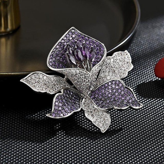 Lucky Star Jewelry Brosche Orchidee, violett, Damen - Bild 1