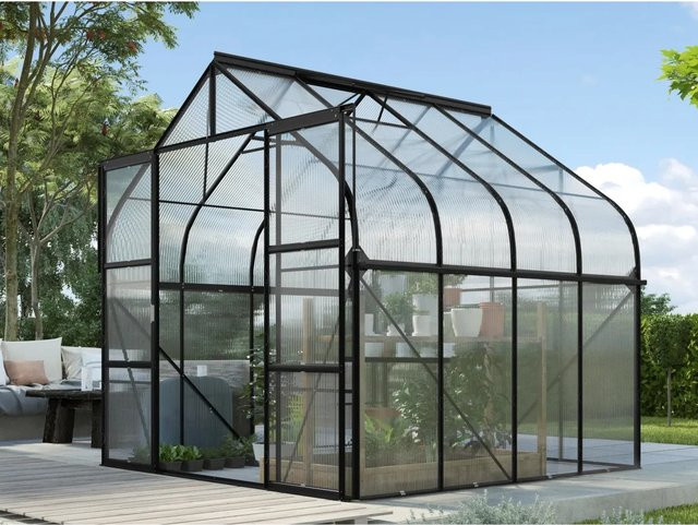 Vitavia Gewächshaus Diana 6700 in Schwarz mit 4 mm HKP-Platten und 6,7 m² Fläche - Bild 3
