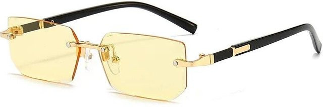 NATAWA Sonnenbrille, randlos, rechteckig, gelb, Damen - Bild 1