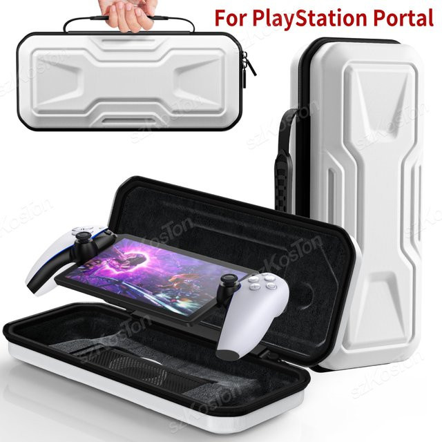 SZKOSTON Tragbare Reise-Aufbewahrungstasche für PlayStation Portal, EVA-Hartschalenkoffer in Weiß - Bild 1