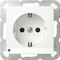 Gira Schutzkontaktsteckdose Typ F in Weiß mit LED-Orientierungsleuchte IP20 - Bild 1