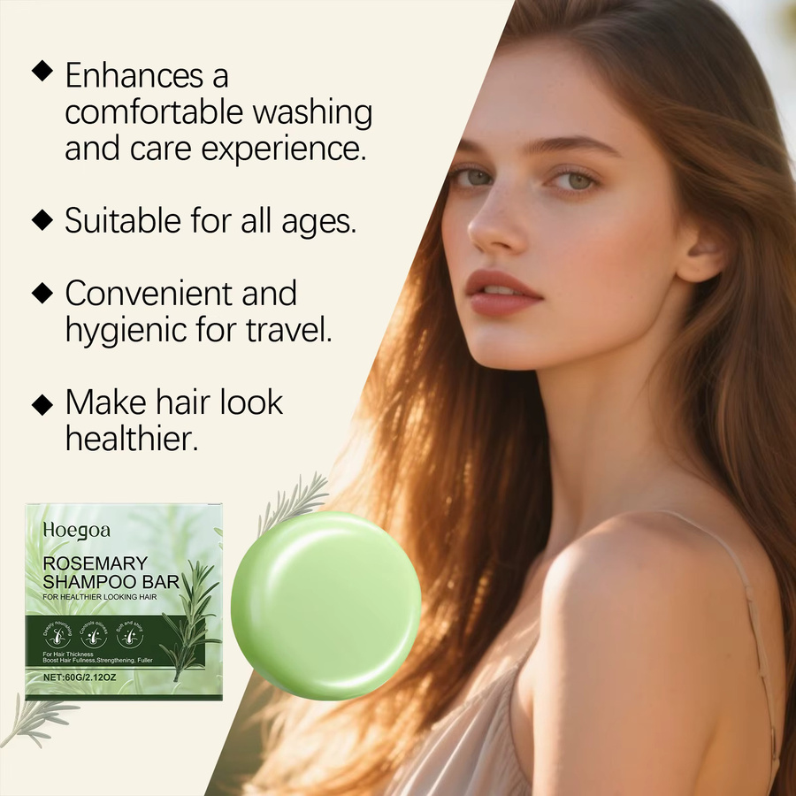 Hoegoa Rosmarin Shampoo-Riegel, 60 g, für fettiges Haar, Unisex - Bild 4