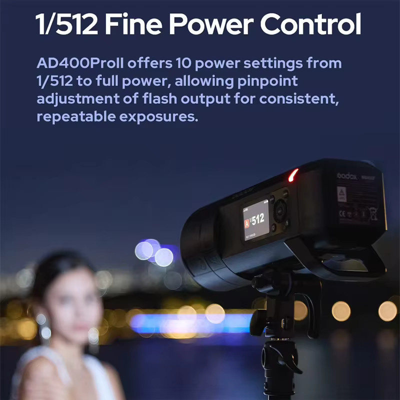 Godox AD400Pro II WITSTRO All-in-One Outdoor-Blitzgerät in Schwarz mit Li-Ionen-Akku, TTL, HSS und 2,4G Wireless X-System - Bild 3