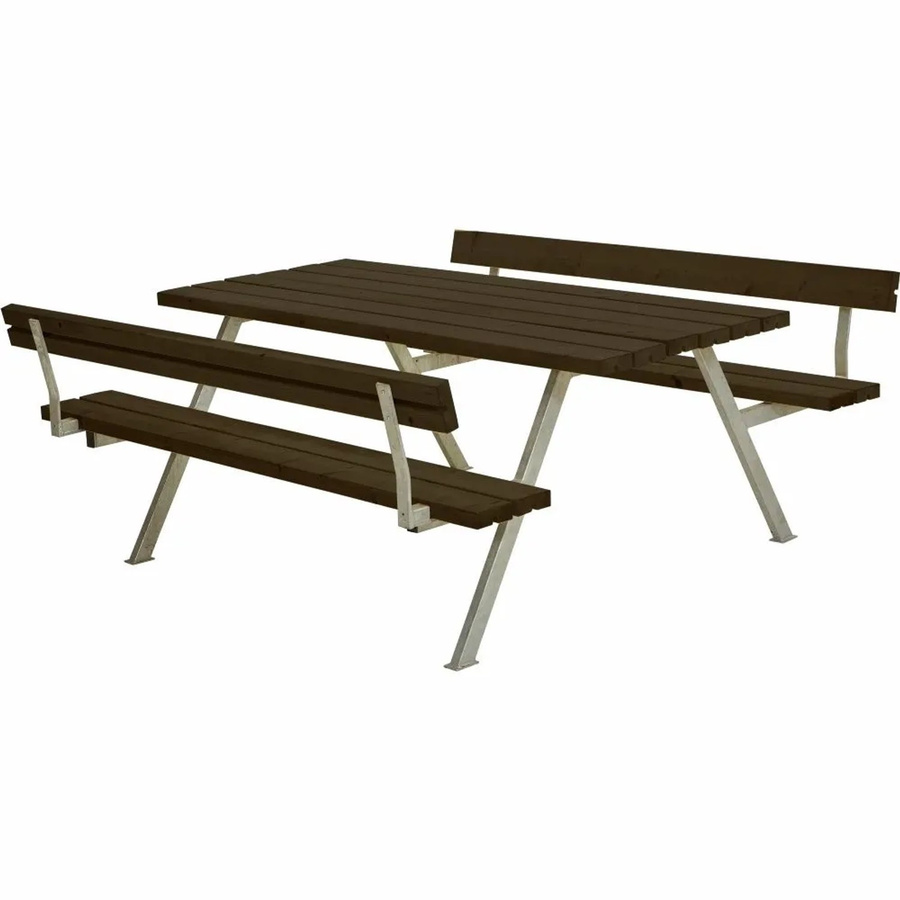 PLUS Gartenmöbel Sitzgruppe aus Holz, klappbar, Schwarz/Braun, B/T/H: 177 x 76 cm - Bild 2