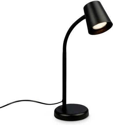 Briloner SKRIVA Tischlampe Schwarz aus Metall mit GU10 Fassung und schwenkbarem Reflektor, Durchmesser: 13 cm, Höhe: 38,5 cm - Bild 1