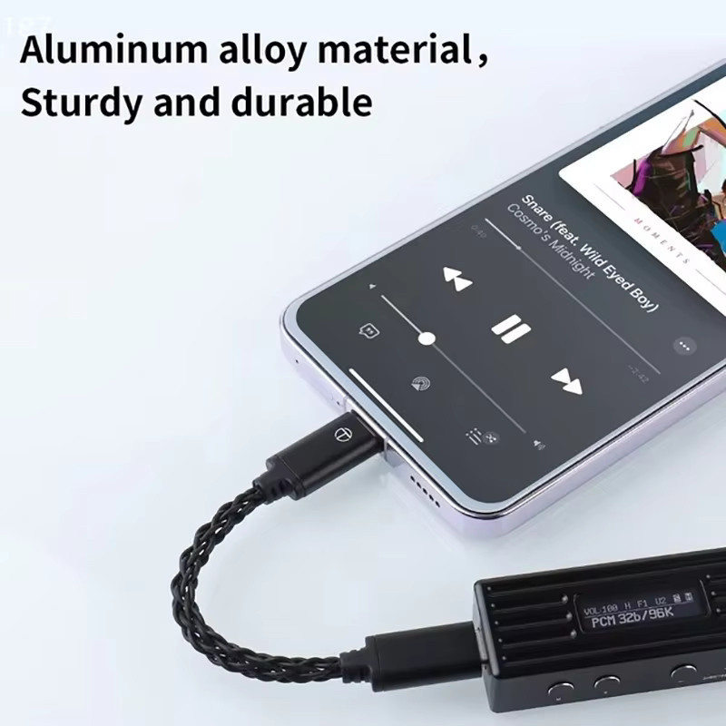 TRN TE PRO USB-C zu USB-C DAC Upgrade Kabel mit 8-adrigem versilbertem Draht in Schwarz und Silber - Bild 2