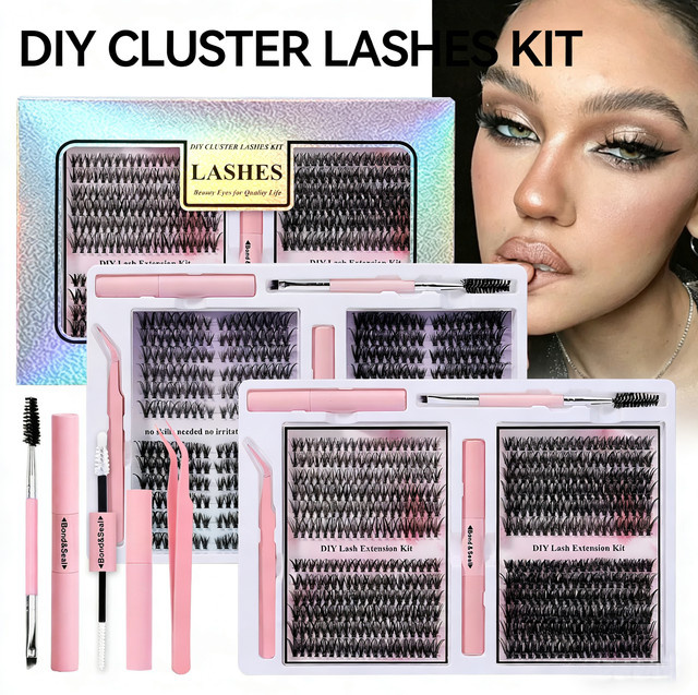 Goodobe DIY Wimpernverlängerung Set mit Wimpernbüscheln, Unisex - Bild 1