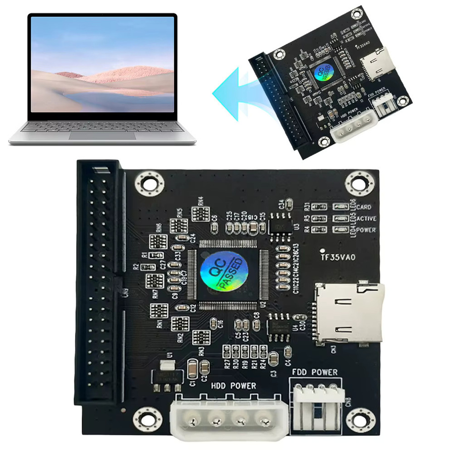 ALLOYSEED TF Micro SD auf 3,5-Zoll IDE 40PIN Adapterkarte in Schwarz - Bild 4