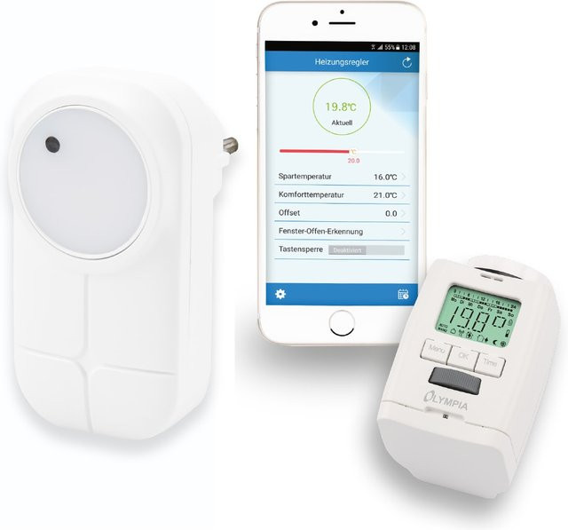 Olympia Smart Home Heizkörperthermostat Starterset mit Gateway und App-Steuerung in Weiß - Bild 1