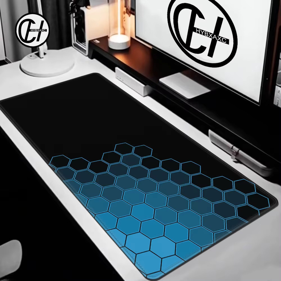 HYBXAXC Geometrisches Mauspad in Weiß, Sechseckiges XXL Gaming-Mauspad und Schreibtischunterlage, B/T: 100 x 50 cm - Bild 2