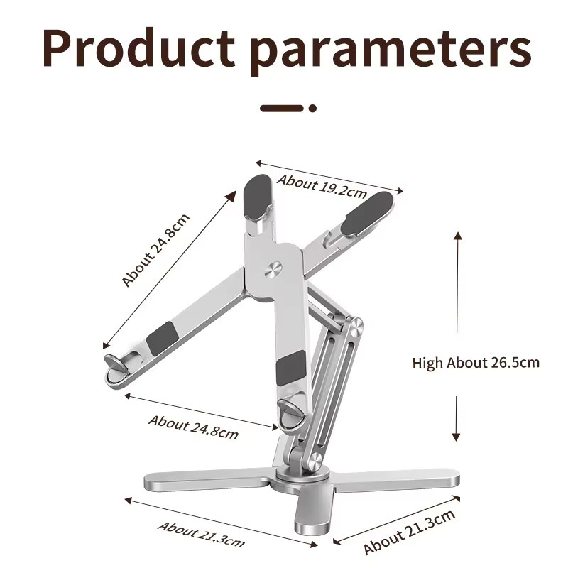 Kebidumei Faltbarer Laptopständer aus Aluminiumlegierung mit 360 Grad Rotation in Grau und Silber - Bild 5