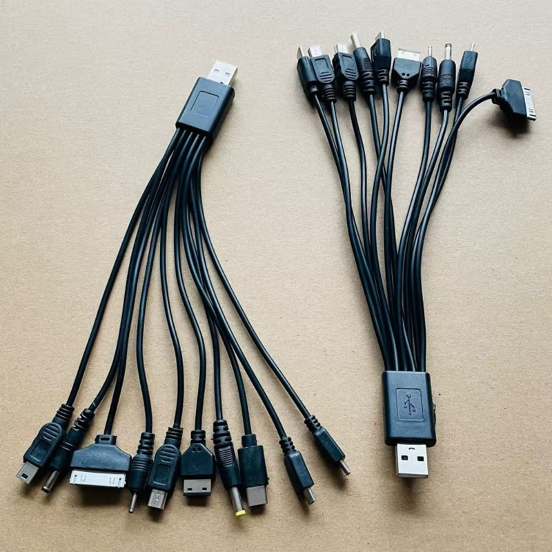 SAFENH 10-in-1 Multifunktions-USB-Datenübertragungskabel als universeller Multi-Pin-Ladegerät-Adapter in Schwarz - Bild 4