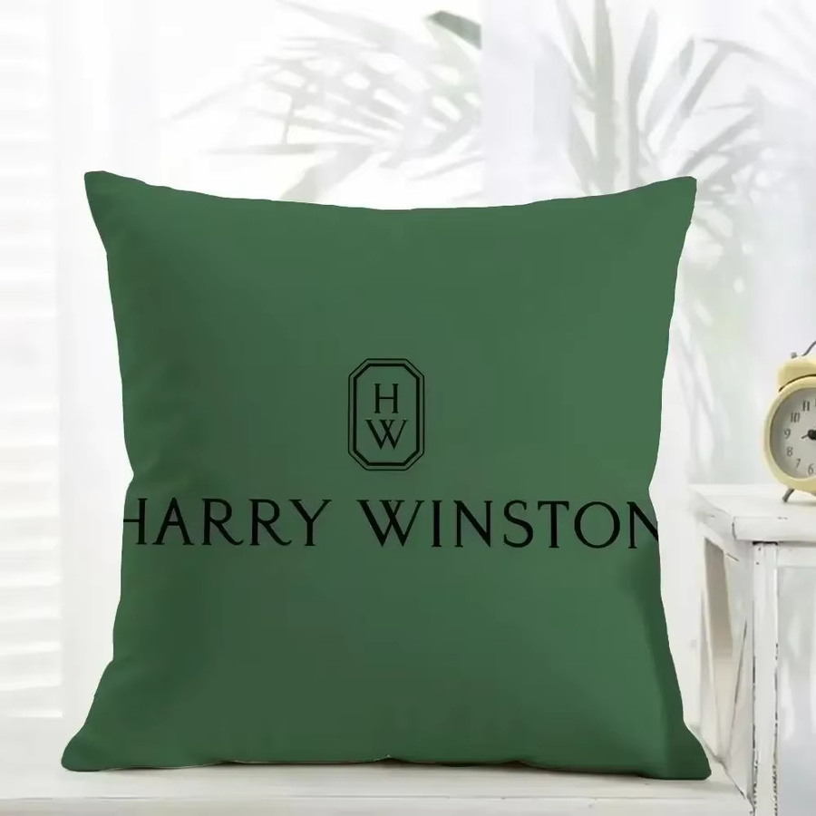 Harry Winston Kissenbezug aus Leinen in Weiß und Grün, quadratisch, B/T/H: 30 x 30 x 30 cm - Bild 4