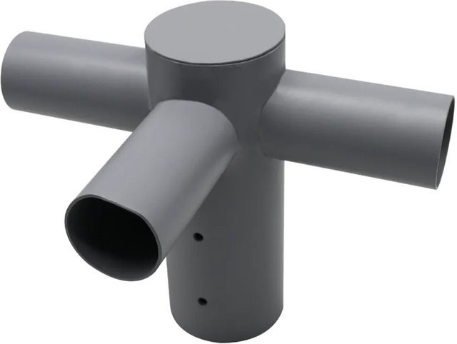 ENOVALITE Straßenleuchten Adapter 3-Fach 80 zu 60mm Grau Fix aus Metall - Bild 1