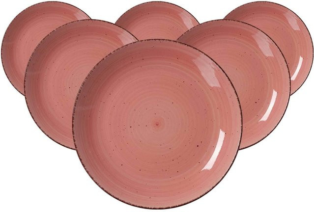Ritzenhoff & Breker Speiseteller Happy 6er Set in Rot und Pink Durchmesser: 27 cm - Bild 1