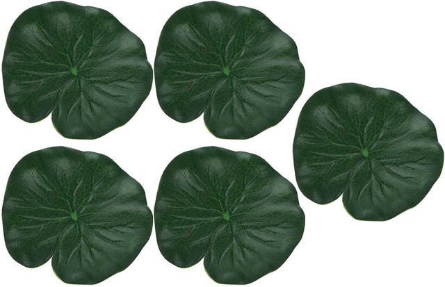 Tooarts 5er Set Künstliche Schwimmende Lotusblätter in Grün aus EVA für Aquarium und Dekoration - Bild 1