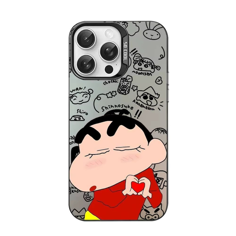 Stoßfeste Matte Handyhülle im Japanischen Anime Shin-Chan Design für Apple iPhone Modelle, Multicolour - Bild 5