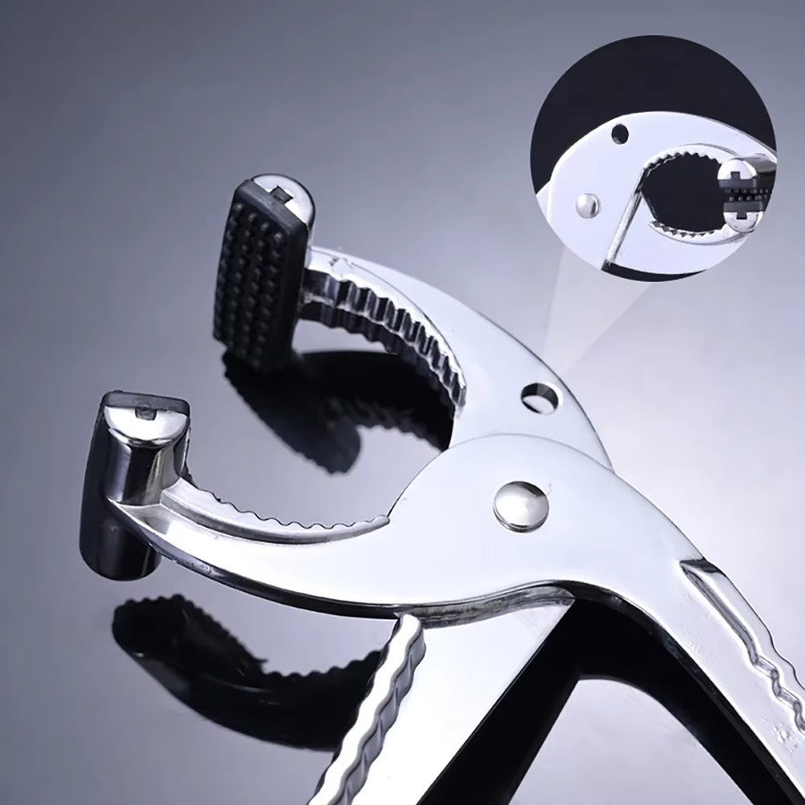 Rutschfester Topfhalter aus Aluminiumlegierung in Silber als Küchenzange und Pfannengreifer - Bild 3