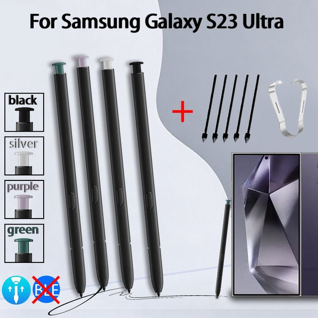 Stylus Pen Ersatz für Samsung Galaxy S23 Ultra SM-S918B SM-S918U S Pen Touch Pen ohne Bluetooth in Schwarz oder Weiß inklusive Ersatzspitzen - Bild 1