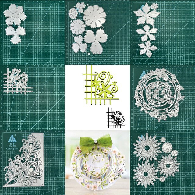 Metall-Schablonen für Scrapbooking und Bastelarbeiten mit Blumenmotiv zur Papierprägung und Kartengestaltung - Bild 1