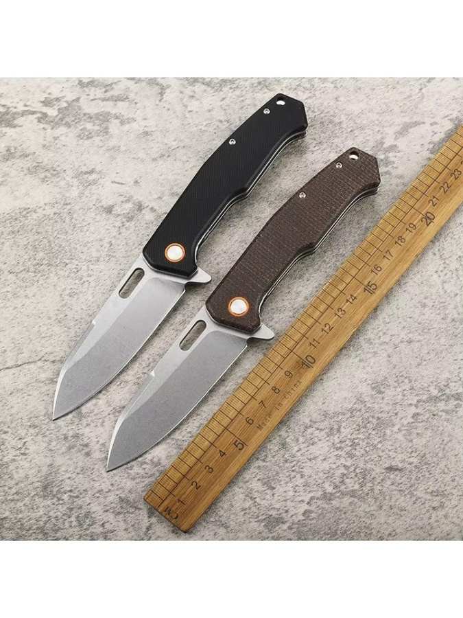D2-Klingenmesser faltbar in Schwarz aus Stahl für Outdoor, Camping und EDC-Einsätze - Bild 3