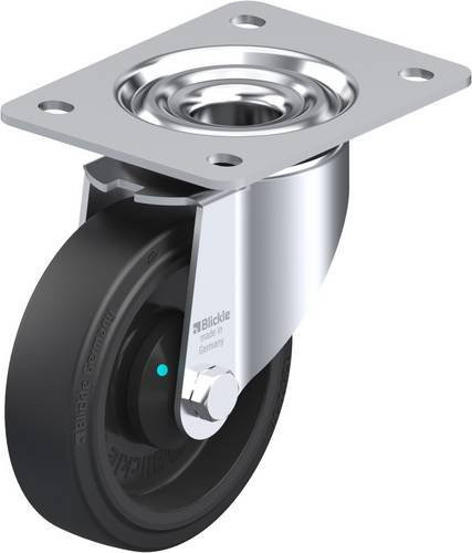 Blickle Lenkrolle LK-POEV 125KAD-3 in Schwarz und Grau mit Stahlgehäuse, Rad-Durchmesser: 125 mm, Tragfähigkeit (max.): 250 kg - Bild 1