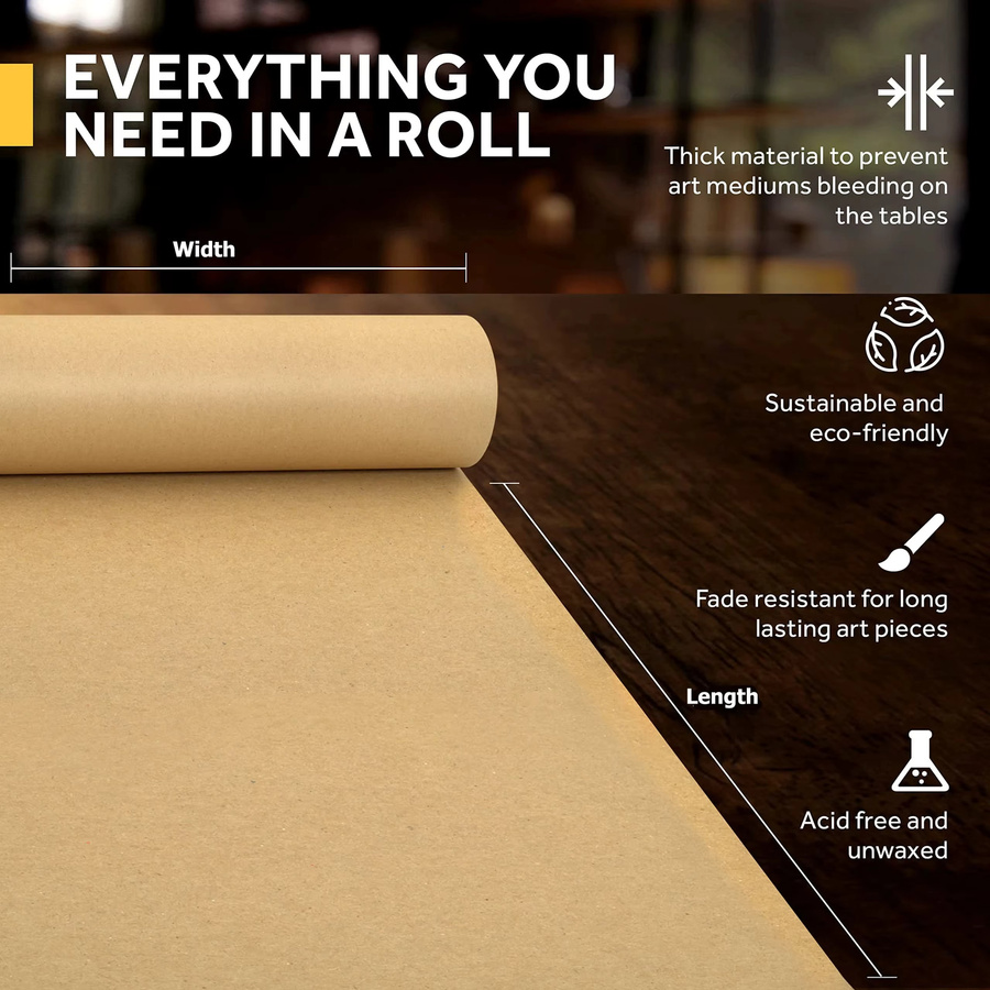 Braunes Kraftpapier aus 100 % recyceltem Material zum Verpacken von Geschenken und für den Umzug - Bild 3