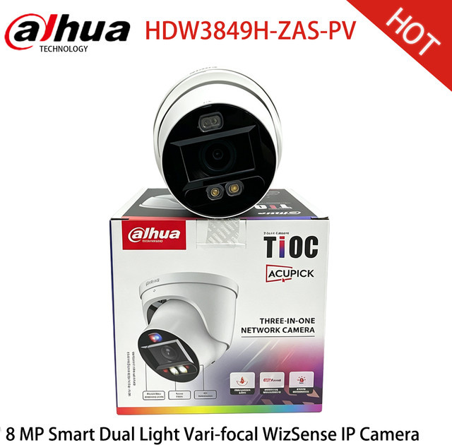 Dahua WizSense Motorisierte Zoom-Überwachungskamera HDW3449H-ZAS-PV HDW3849H-ZAS-PV in Weiß mit 4K 8MP Auflösung, Ton- und Lichtalarm, Zwei-Wege-Kommunikation und IR50M sowie SMD4.0 - Bild 1