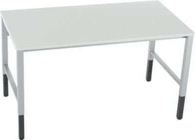 Schäfer Shop Pure Arbeitstisch AST31, manuell höhenverstellbar, weißaluminium/lichtgrau, B/T/H: 150 x 80 x 80-103 cm - Bild 1