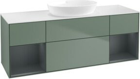 V&B Finion Waschtischunterschrank mit Wandbeleuchtung und Regal, Breite: 160 cm, Tiefe: 50,1 cm, Höhe: 50,1 cm, lackiert - Bild 1