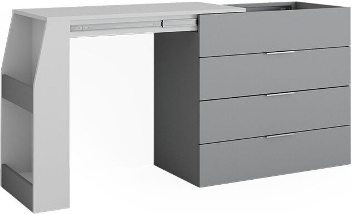 Vicco Basteltisch Iva ausklappbar Weiß Grau B: 98,5 cm, T: 80 cm - Bild 2