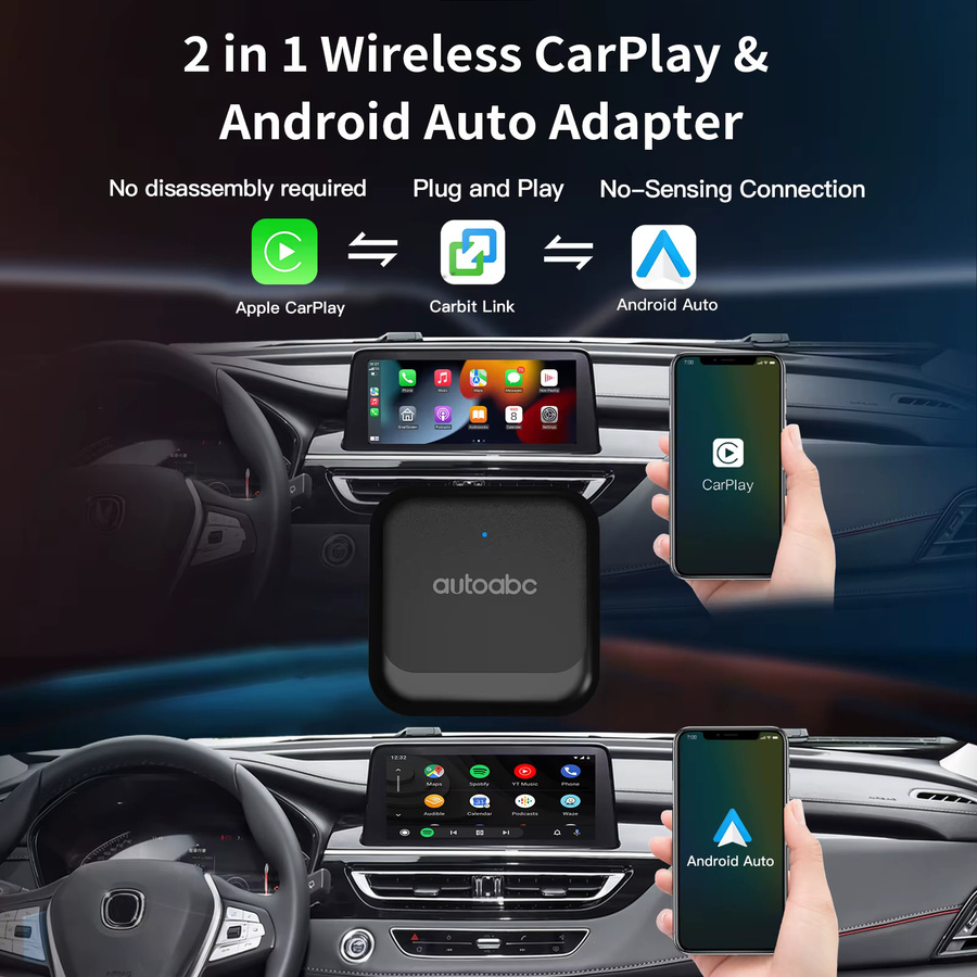 AUTOABC Carbitlink Adapter für kabelloses CarPlay und Android Auto für Geely Tugella, Emgrand, Monjaro, Atlas Pro und Azkarra (2022-2024), Schwarz - Bild 2