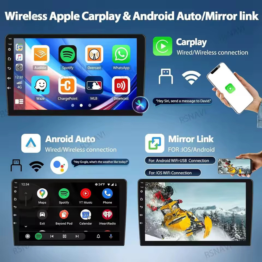 RSNAVI Android 16 Autoradio für Toyota RAV4 2013-2019 mit Carplay, GPS Navigation, DSP und 360 Kamera, Schwarz - Bild 2