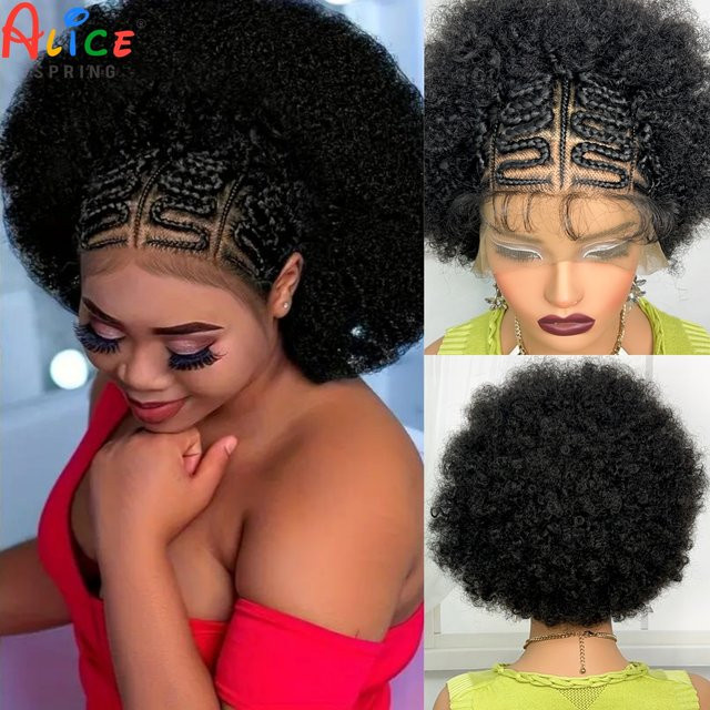 Alice Spring Lace Front Braids Perücke, Afro Curly, Damen - Bild 1