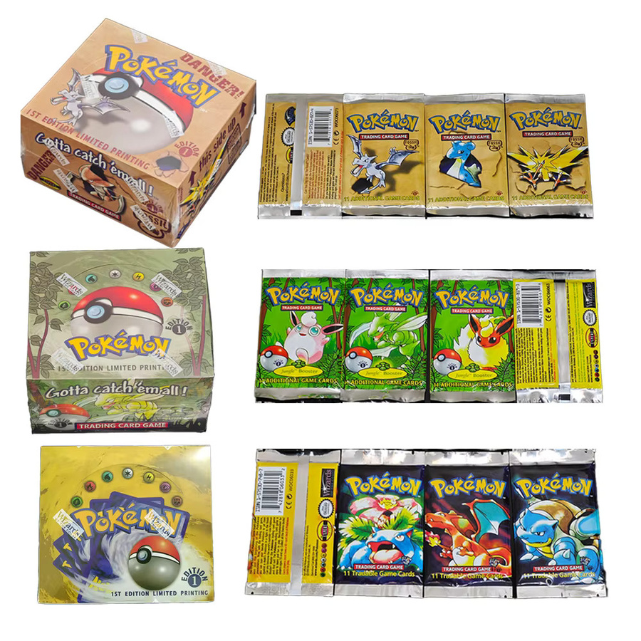 Bandai Pokémon 1. Edition Klassisches Basis-Dschungel-Raketen-Fossil-Set, Kartensammlung, 36 Packungen - Bild 2