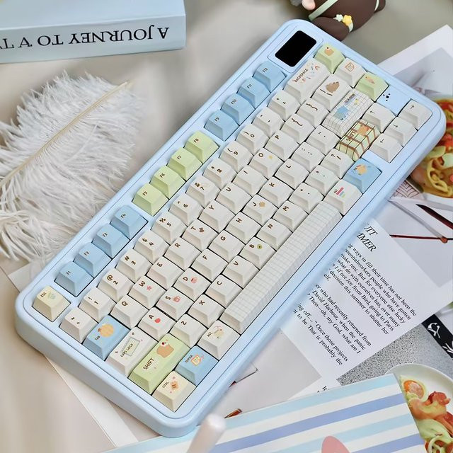 Venit Keys URE Leisurely Holiday Keycaps im Cherry-Profil aus PBT mit Bären-Design für mechanische MX Cherry-Tastaturen, Mehrfarbig - Bild 1