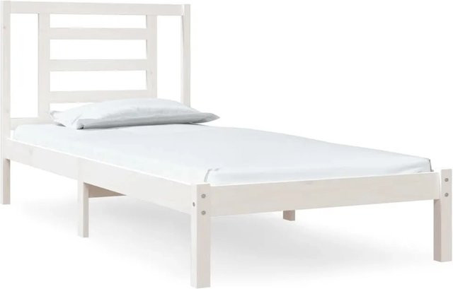 vidaXL Massivholzbett aus Kiefer in Weiß, B/T/H: 90 x 200 cm - Bild 1