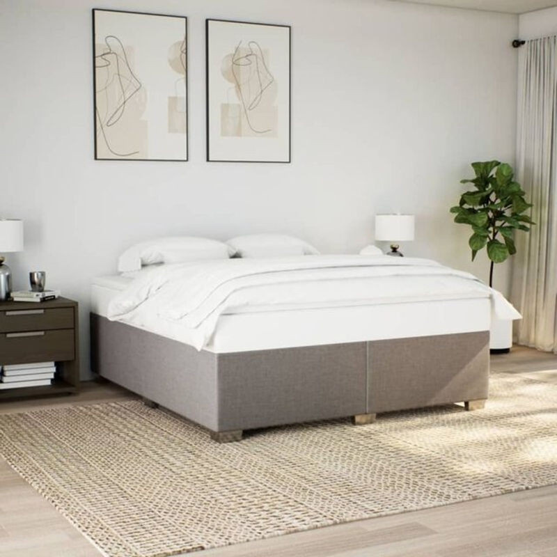 Polsterbett vidaxl in Taupe meliert, Modernes Bettgestell aus Stoff und Holzwerkstoff, B/T: 180 x 200 cm - Bild 1
