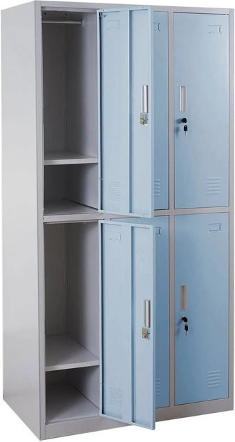Proregal Schließfachschrank Saturn mit 6 Fächern aus Metall in Blau, H x B x T: 180 x 90 x 50 cm - Bild 1