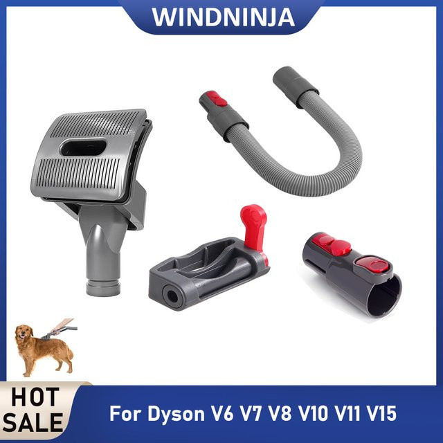 Dyson Tierpflegebürsten-Vakuumset mit Konverter-Tool für Hunde- und Katzenfell-Entfernung, Grau - Bild 1