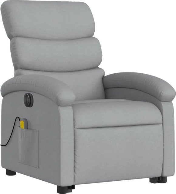 vidaXL Elektrischer Massagesessel Modell 8 mit Aufstehhilfe in Hellgrau aus Stoff - Bild 1