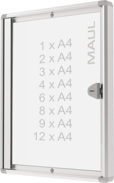 MAUL Schaukasten MAULextraslim für A4 in Silber aus Aluminium und Kunststoff zur Wandmontage - Bild 1