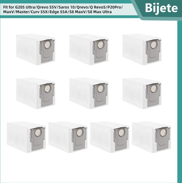 Heloxyo Staubbeutel in Weiß für Roborock Qrevo QV 35A S5V Saros 10R 20 Qrevo Edge S5A CurvX S Pro Plus Curv 2 Flow S5X S8 MaxV P20Pro G20S - Bild 1