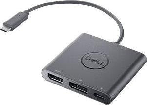 Dell USB-C Videoadapter mit HDMI, DisplayPort und Power Pass-Through, 4K UHD, Schwarz - Bild 1