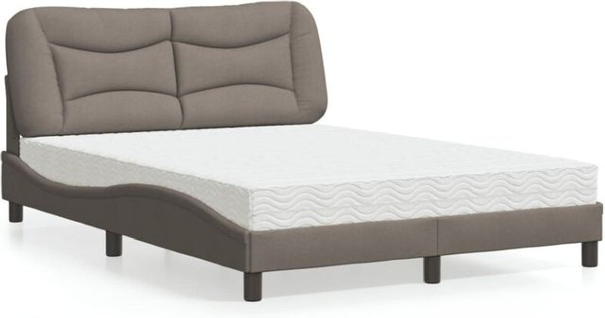 Polsterbett Hvar von Vidaxl mit Matratze in Taupe Meliert, B/T: 140 x 190 cm - Bild 1